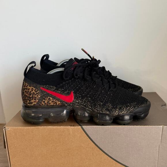 RARE 🔥Nike Air VaporMax Flyknit 2 Cheetah Women Sneakers - SZ 7.5 - Picture 4 of 11